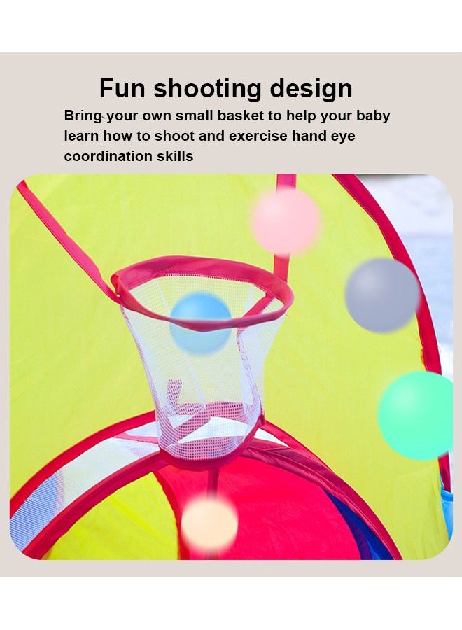 Portable 3 in 1 Foldable Pop Up Indoor Outdoor Play Tent with Tunnel and Ball Pool for Kids - Image 5