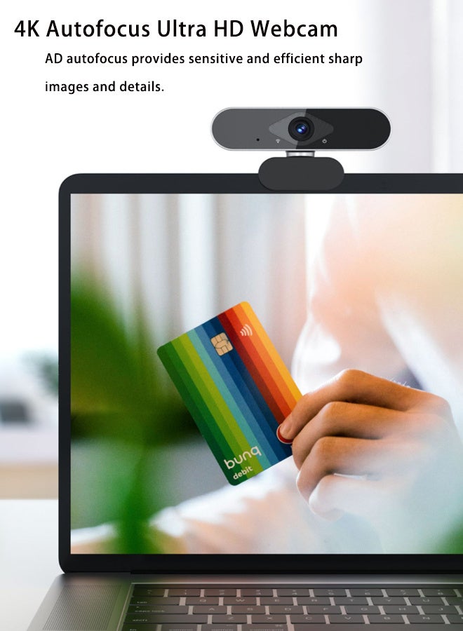 Super ZYouth Webcams for Computer USB Plug Camera Autofocus, Privacy Cover, Webcam 4K Built-in Microphone Web HD Digital Live Desktop Laptop for Zoom, YouTube, Gaming - Image 2