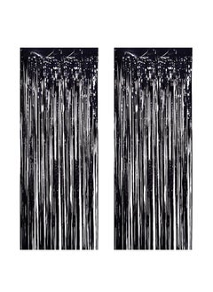 PRANSUNITA PRANSUNITA Foil Metallic Fringe Curtains for Photo Backdrop Wedding Dcor Birthday Halloween Christmas Function Decoration Size 36 x 72 Pack of 2 pcs 