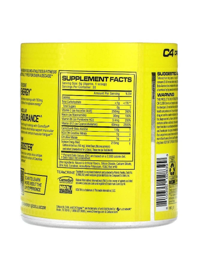 C4  Cellucor C4 / Cellucor, C4 Original, Pre-Workout, Fruit Punch, 6.3 oz (180 g)  - Image 2