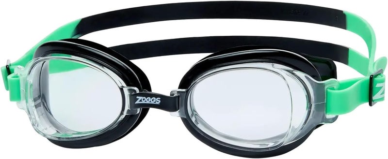 Zoggs Otter Swim Goggles - Black Green Clear with Anti-Fog Lenses and UV Protection - Image 1