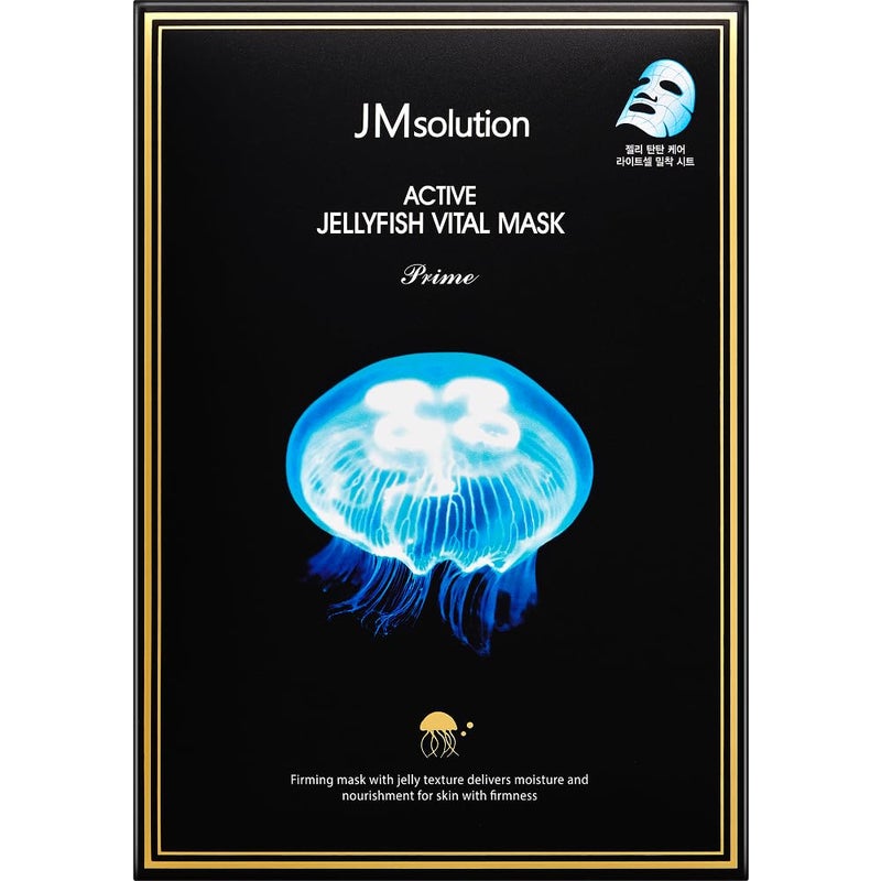 JMsolution Active Jellyfish Waterful Mask  Deep Hydration  Firming with Jellyfish Extract Collagen  Hyaluronic Acid  33ml Essence  Korean Sheet Mask  10 Sheets