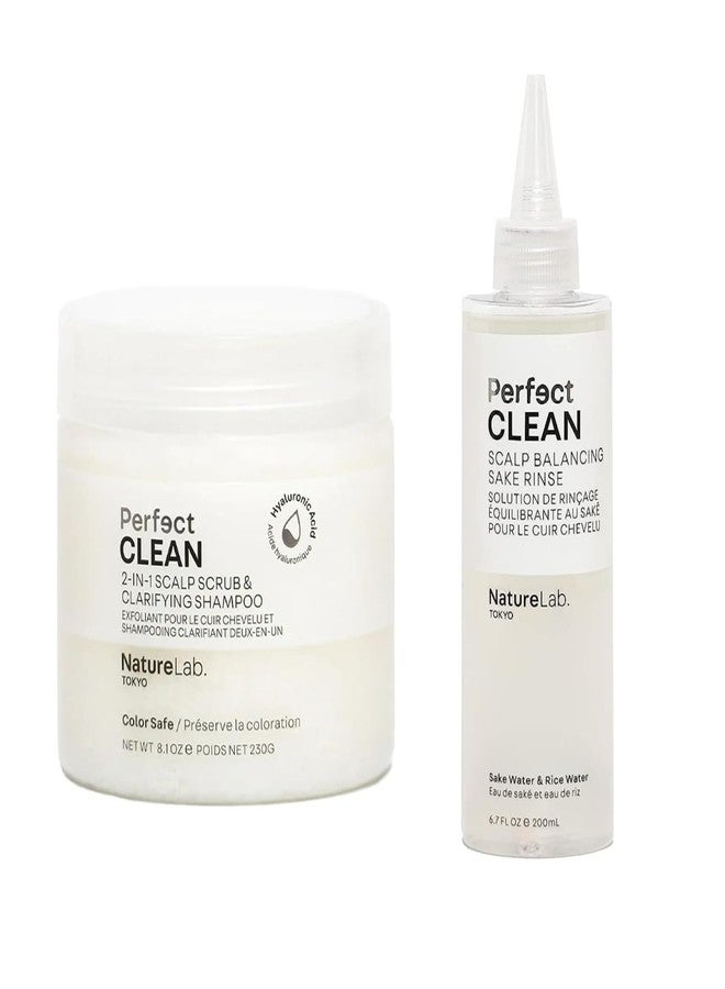 NatureLab. TOKYO NatureLab.TOKYO Perfect Clean Clarifying Scalp Scrub 2-in-1 Shampoo and Scalp Scrub Hair Treatment (8.1 oz) & Perfect Clean Scalp Balancing Sake Rinse (7 oz) - Image 1