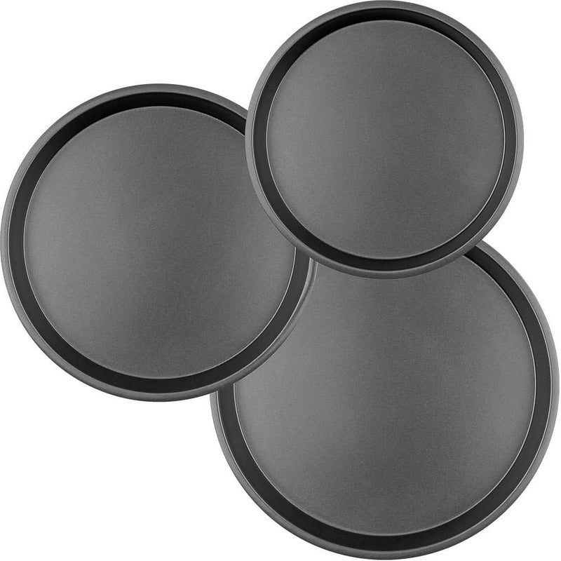 Zipron Pizza Pans 1023114121 Inches Set of 3 Stainless Steel Pizza Pan Black Non Stick Pizza Baking Pans Pizza Oven Pans Tray Round Serving Plate for Pie Cookie Pizza Cake Baking Grilling - Image 3