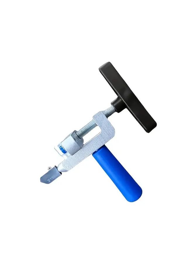 Blue Glass And Tile Cutter With Reinforced Frame Adjustable Precision Tool Ergonomic Grip - Image 1