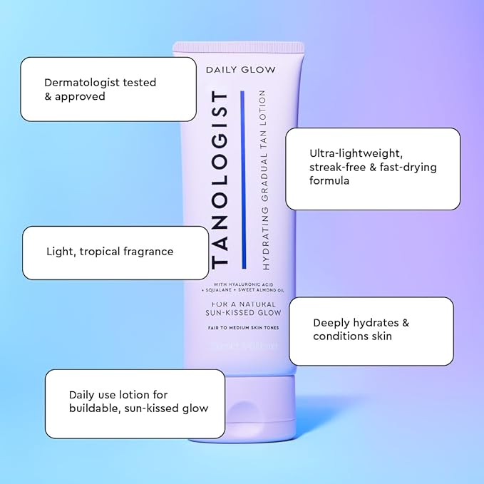 Tanologist Hydrating Daily Glow Gradual SelfTanning Lotion Medium Dark 250ml - Image 2