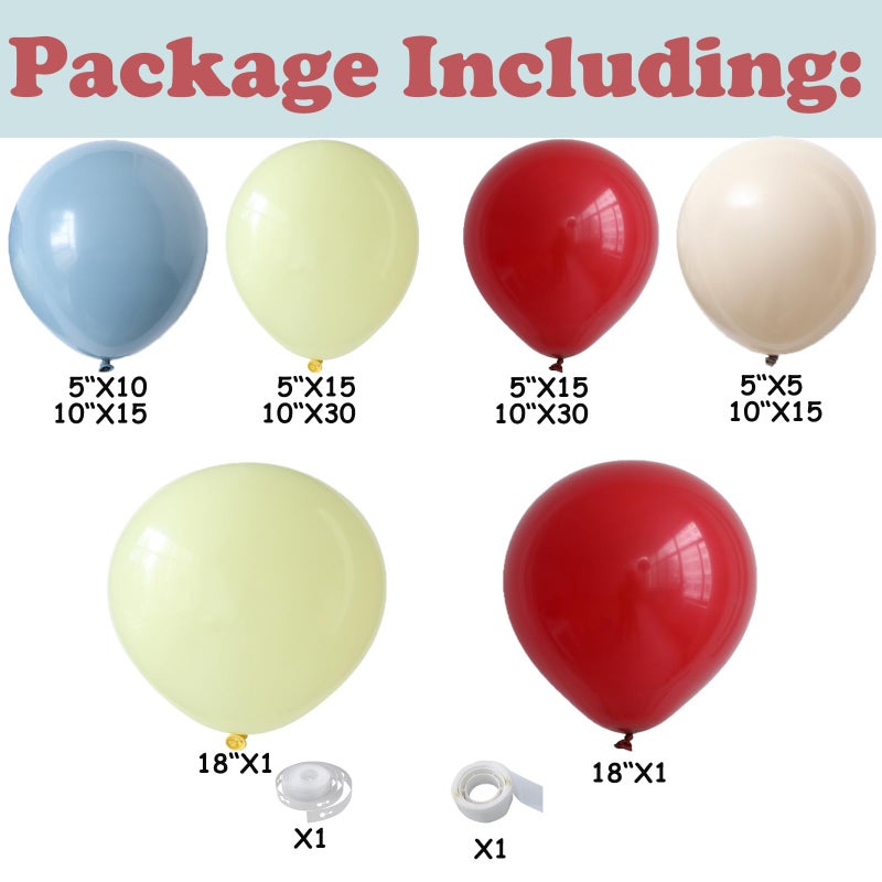 GIHOO Princess Balloon Garland Arch Kit 137pcs Red Blue Yellow Latex Balloons for Girl's Birthday Baby Shower Fairy Tale Princess Theme Party Decorations - Image 2