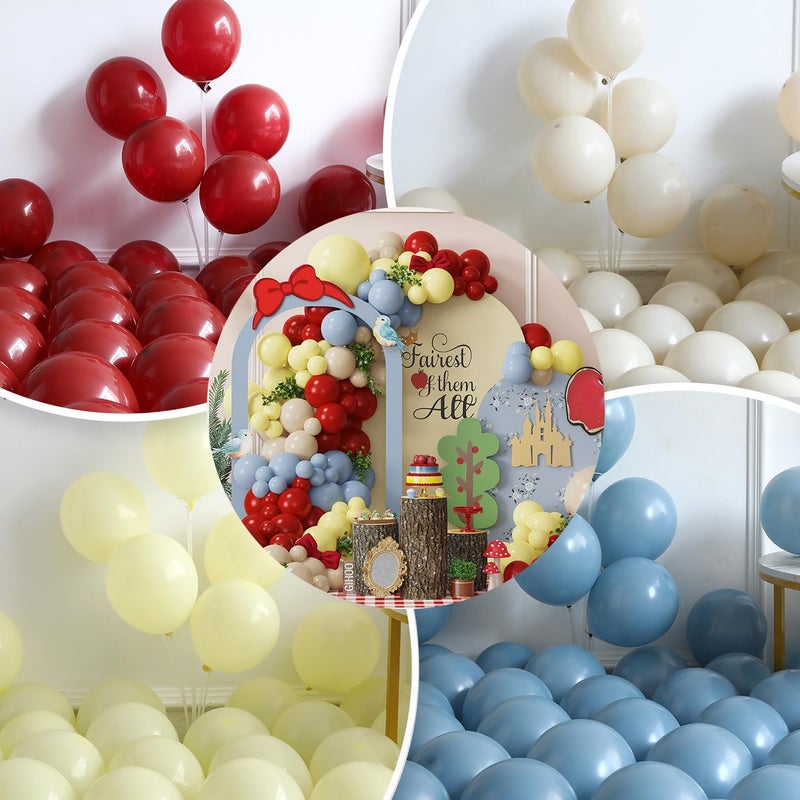 GIHOO Princess Balloon Garland Arch Kit 137pcs Red Blue Yellow Latex Balloons for Girl's Birthday Baby Shower Fairy Tale Princess Theme Party Decorations - Image 4