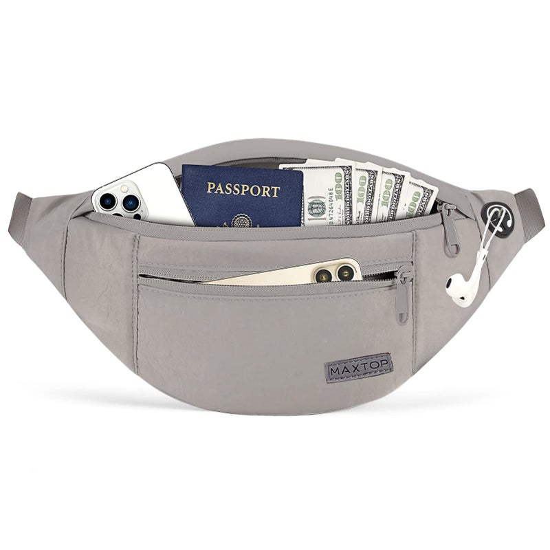 MAXTOP Large Crossbody Fanny Pack Belt Bag for Women Men with 4-Zipper Pockets Gifts for Enjoy Sports Yoga Running Workout Walking Casual Travel Wallets Fashion Waist Pack Phone Bag - Image 1