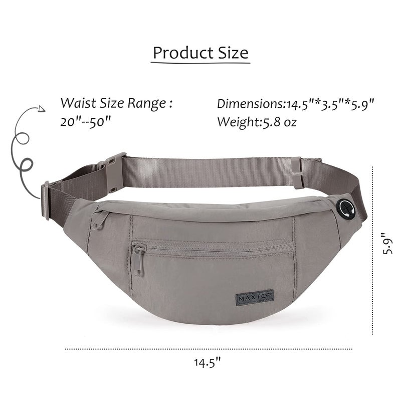 MAXTOP Large Crossbody Fanny Pack Belt Bag for Women Men with 4-Zipper Pockets Gifts for Enjoy Sports Yoga Running Workout Walking Casual Travel Wallets Fashion Waist Pack Phone Bag - Image 5