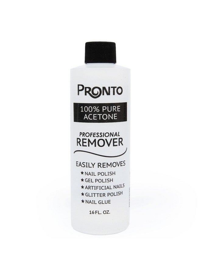 PRONTO 100% Pure Acetone Gel Polish Remover Removes Gel Dip Acrylic Nails & Glue 16 Fl Oz - Image 1