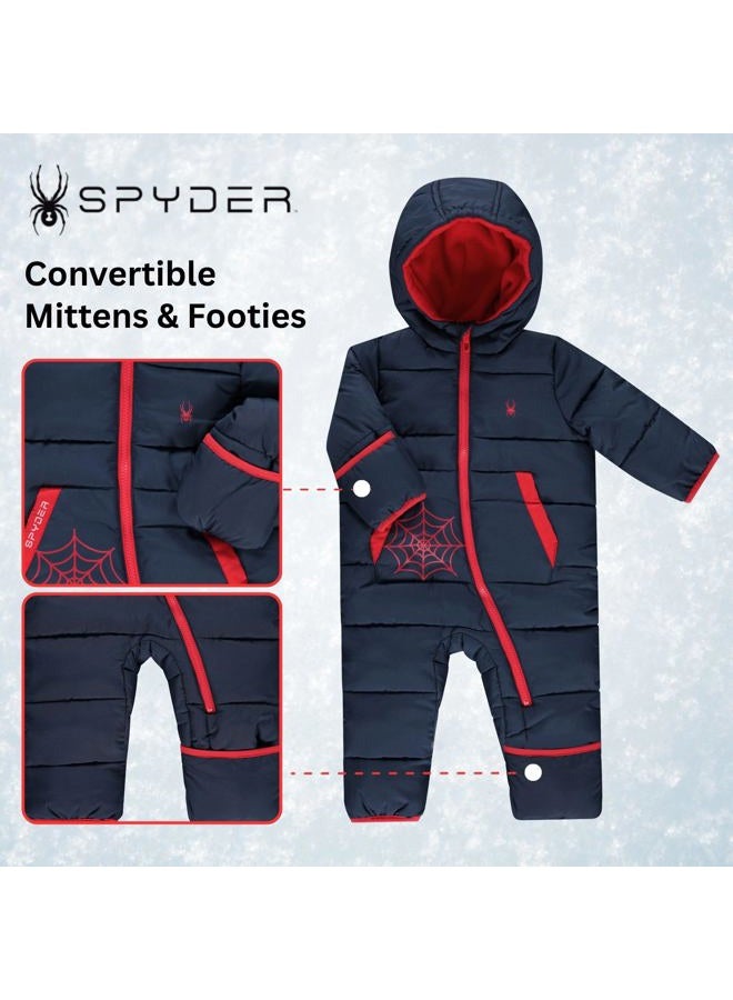 Spyder Toddler Snow Suit - Fleece Lined Zip Snow Pram, Baby Snowsuit for Infants with Hood for Winter, Sizes 0-24 Months - Image 2