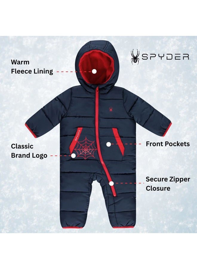Spyder Toddler Snow Suit - Fleece Lined Zip Snow Pram, Baby Snowsuit for Infants with Hood for Winter, Sizes 0-24 Months - Image 3