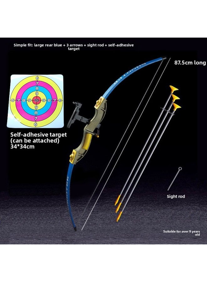 Traditional Sucker Children's Bow And Arrow Toy Parent-child Outdoor Scenic Spot Archery Shooting Toy Recurve Bow Emperor Brand Shooter-Color:Big Blue Bow +3 Arrows + Quiver Finger Cover + Vertical Target (E-Commerce Box) - Image 5
