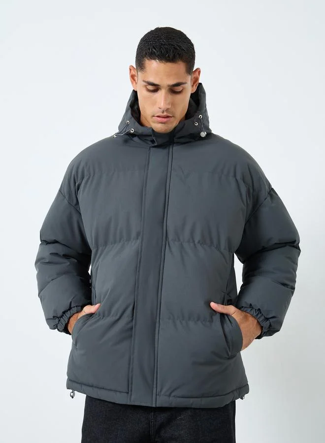 Styli Styli Men Oversized Hooded Puffer Jacket