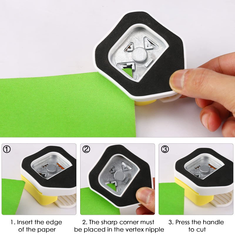 LOONENG 3 Way Chamfer Corner Punch, 3 in 1 Craft Paper Corner Cutter for Paper Crafts, Laminate, Cardstock, Business Card, DIY Projects, Photo, Card Making and Scrapbooking - Image 4