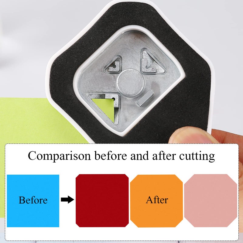 LOONENG 3 Way Chamfer Corner Punch, 3 in 1 Craft Paper Corner Cutter for Paper Crafts, Laminate, Cardstock, Business Card, DIY Projects, Photo, Card Making and Scrapbooking - Image 3