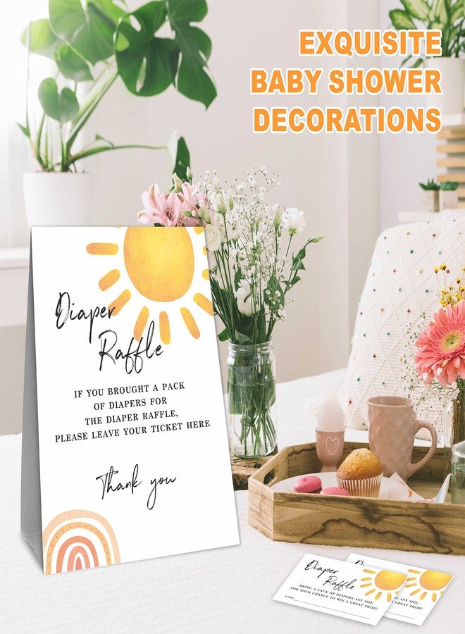 NYCTUG Baby Shower Game, Sun Shine Diaper Raffle Game Kit For Boys And Girls 1 Diaper Raffle Standing Sign With 50 Diaper Raffle Tickets,Party Favor Decorations And Supplies-NBLK-21 - Image 5