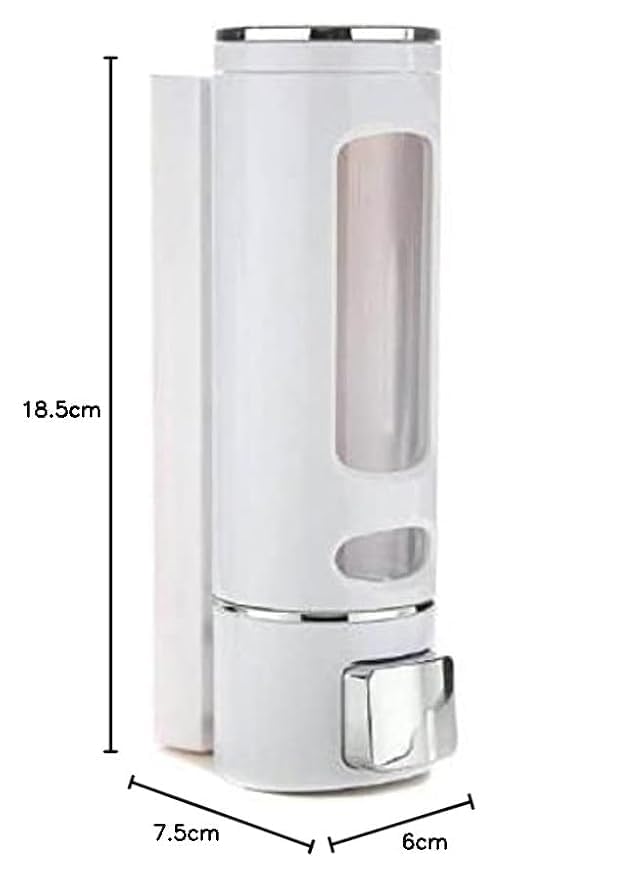 Indianstore4all soap Dispenser Wall Mounted for Bathroom Wash Basin Liquid Sanitizer Shower Gel Dish Wash Soap Dispenser for Bathroom Kitchen 400Ml Pack of 1 Capsule White Plastic White - Image 2