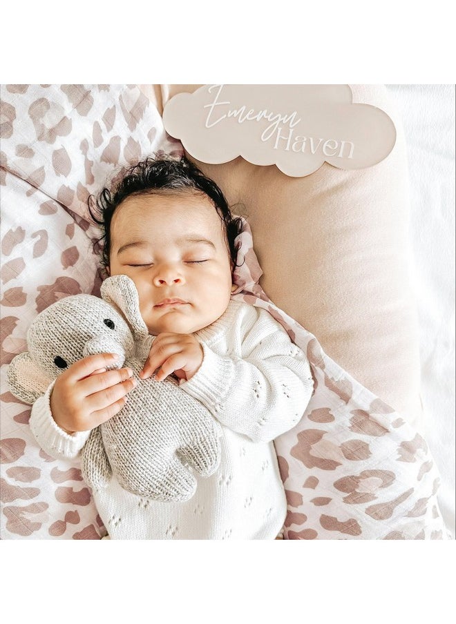 LifeTree Baby Muslin Swaddle Blankets Girl Newborn Receiving Blanket With Headband Bow Set Baby Swaddle Blush Leopard Print Nursery Swaddle Wrap  - Image 3