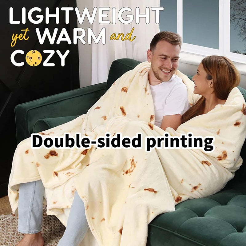 Acteb 85in Burrito Tortilla Blanket White Elephant Gifts for Adults Useful Throw Blankets Women Men Party Cool Stuff Novelty Gag Soft Fleece Wrap - Image 2