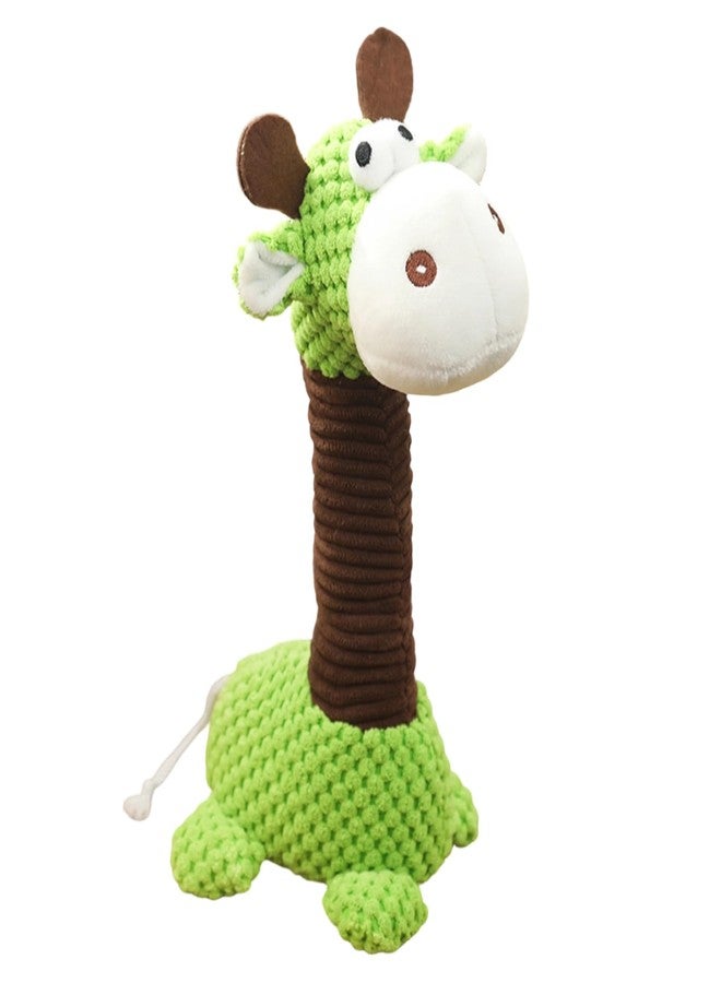 TONYFY 7 Styles Squeaky Plush Dog Toys for Small Dogs, Cute Long Neck Animal Puppy Teething Chew Toy for Boredom Relief, Interactive Pet Plaything for Indoor & Outdoor (Green Deer) - Image 1