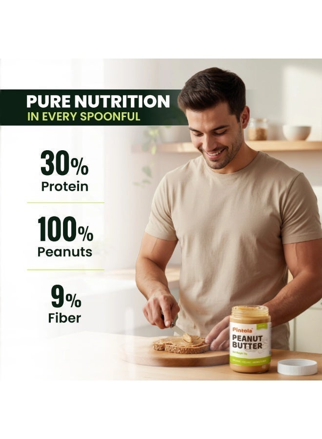 Pintola Organic Unsweetened Creamy Peanut Butter 340g | 100% organic peanuts | No added sugar | Vegan | Stir well for creaminess - Image 4