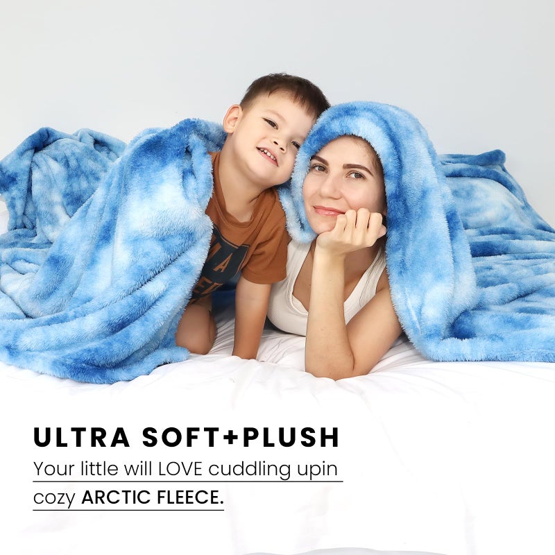 obinsm Fleece Throw Blanket Cozy Soft Lightweight Throw Blankets Warm Plush Blue Fall Blankets and Throws Couch Sofa Bed Camping Travel Picnic Outdoor Blanket Bedding Kid Baby Boys Girls Adults - Image 5