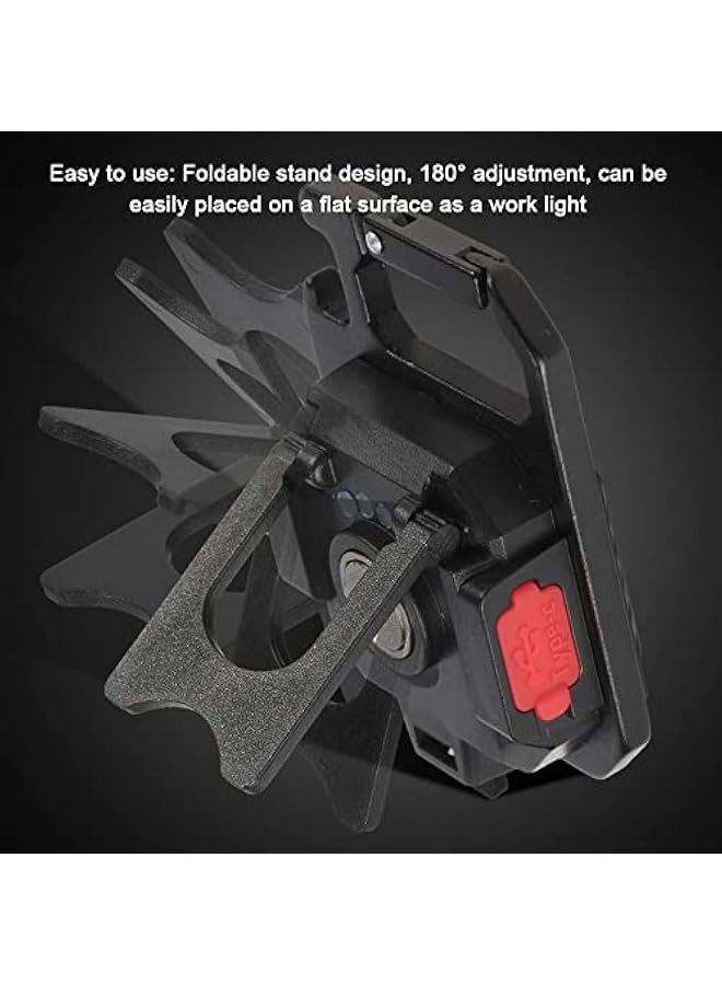 Mini COB Flashlight Portable Camping Light Rechargeable Keychain Light Emergency Light with 7 Light Modes Folding Bracket Bottle Opener Magnet Base  - Image 5