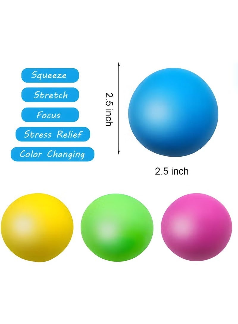 NYVIO Stress Color Changing ball- Sensory Squeeze Toys Squishy Balls for Teens Kids and Adults Stress Relief Balls for Stocking Party Bundle - 4 Pack(Green/Yellow/Blue/Pink)l - Image 3