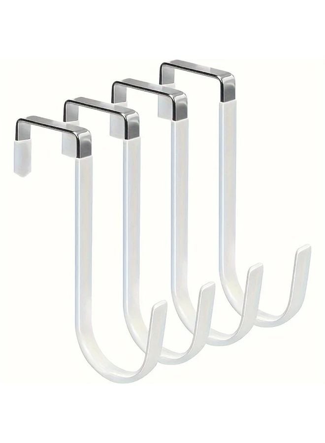 2pcs Nail Free Rubber Dipped Hook White Heavy Duty Door Hanger For Clothes Towels - Image 3