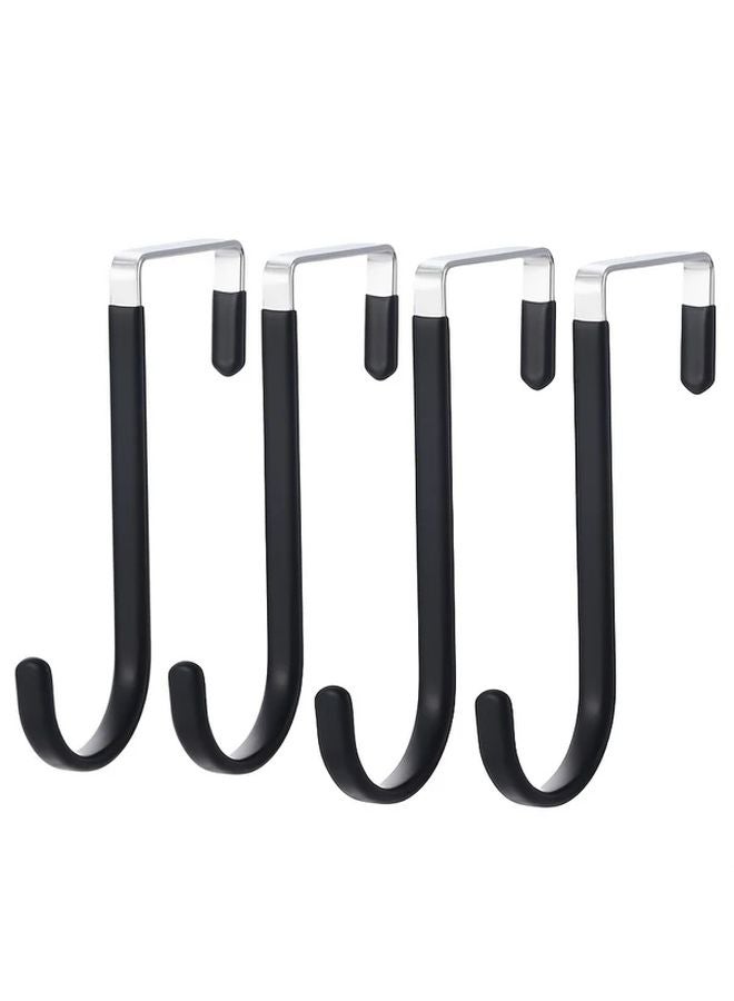 2pcs Nail Free Rubber Dipped Hook White Heavy Duty Door Hanger For Clothes Towels - Image 2