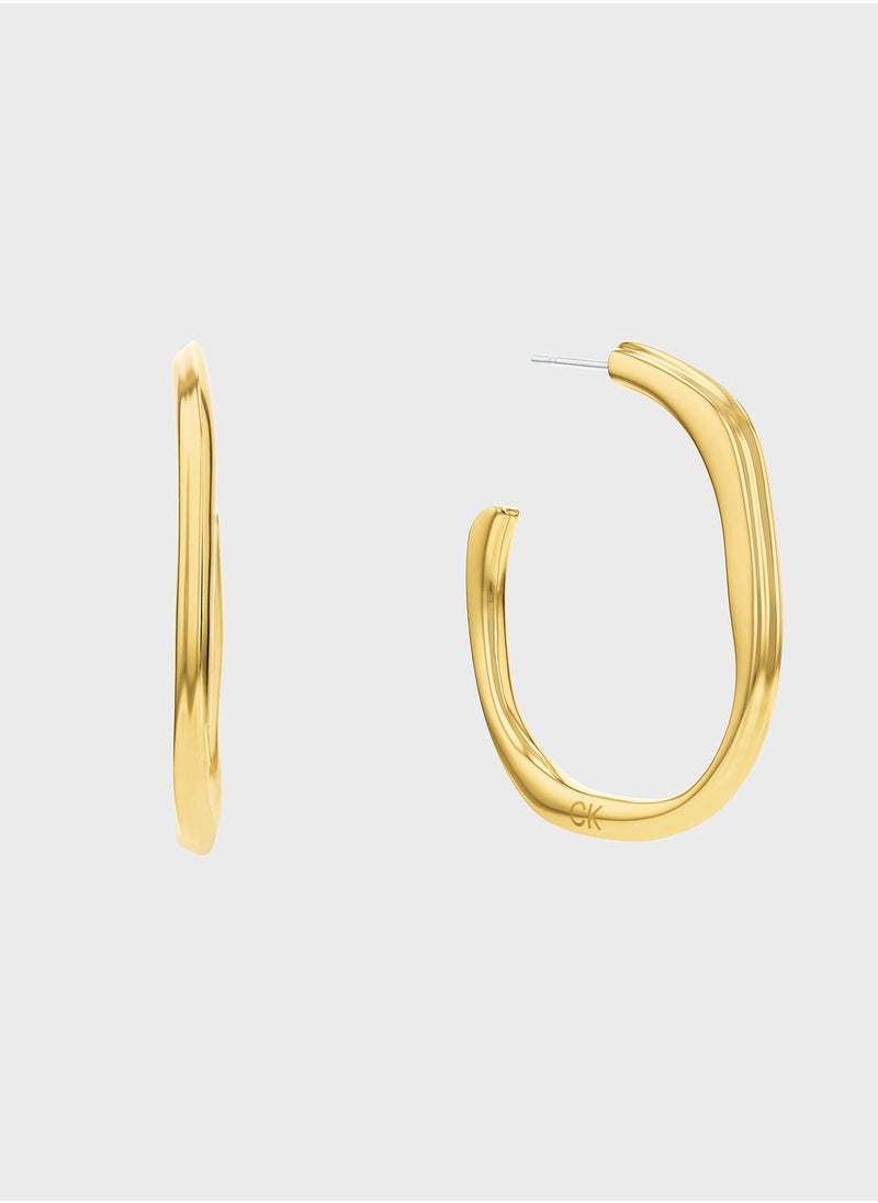 CALVIN KLEIN - Ionic Plated Hoop Earrings - Image 1