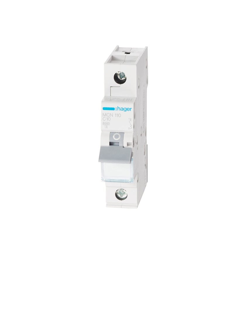 Hager Miniature Circuit Breaker - MCB 1Pole 10A 6kA MCN110 France - Image 2