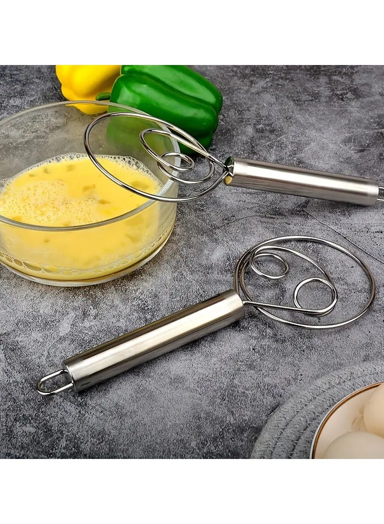 Goolsky Stainless Steel Manual Dough Mixer & Egg Beater - Versatile Kitchen Gadget for Baking and Cooking, No Electricity Needed - Image 2