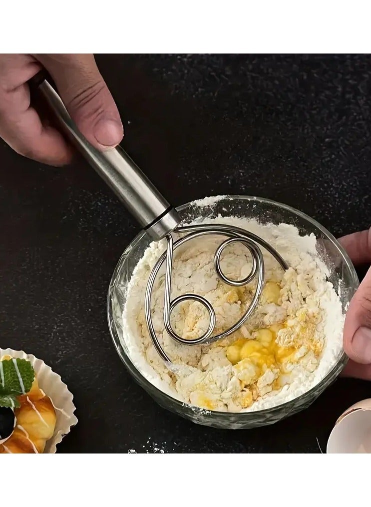 Goolsky Stainless Steel Manual Dough Mixer & Egg Beater - Versatile Kitchen Gadget for Baking and Cooking, No Electricity Needed - Image 5