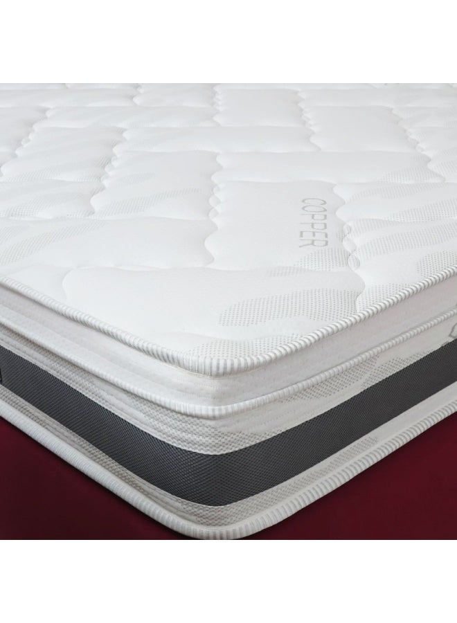 DANUBE HOME Copper Pocket Spring Antibacterial And Infused Memory Foam Mattress|Medium Firm Feel|Super King Bed Mattress|Spine Balance For Pressure Relief Thickness 25 Cm -Made In Italy - Image 2