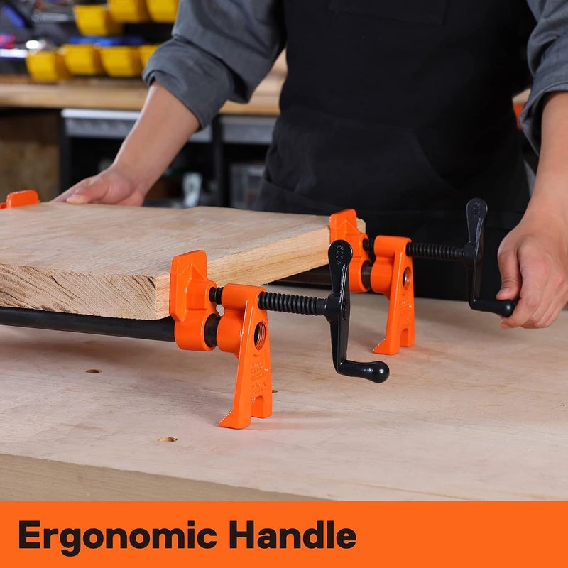 Pony PRO 2 Pack Pipe Clamp Fixture for 2 cm Black Pipe, Heavy Duty Wood Gluing Clamp Set, Cast Iron Pipe Clamps for Woodworking Glue Ups Panels and Boards - Image 5