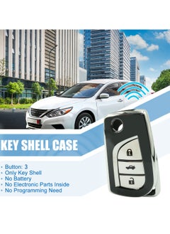 TOYOTA Toyota Corolla 3 Button Remote Key Fob Case TPU Car Key Case 1 Pcs Car Key Fob Cover Black  - Image 5