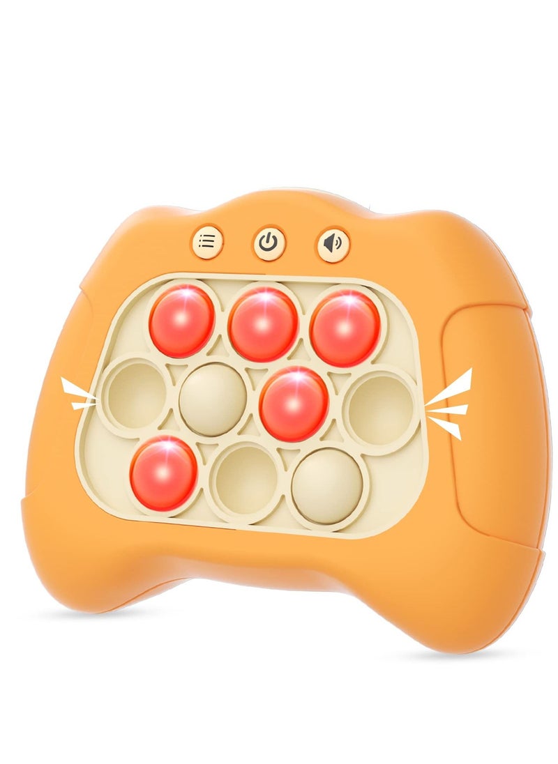 MIXDE Quick Push Electronic Pop Light Up Games,Sensory Fidget Toys for Adults and Kids 6-12, Puzzle Game Machine, Squeeze Poppet Sensory Push Pop Bubble Toy,Orange  - Image 1