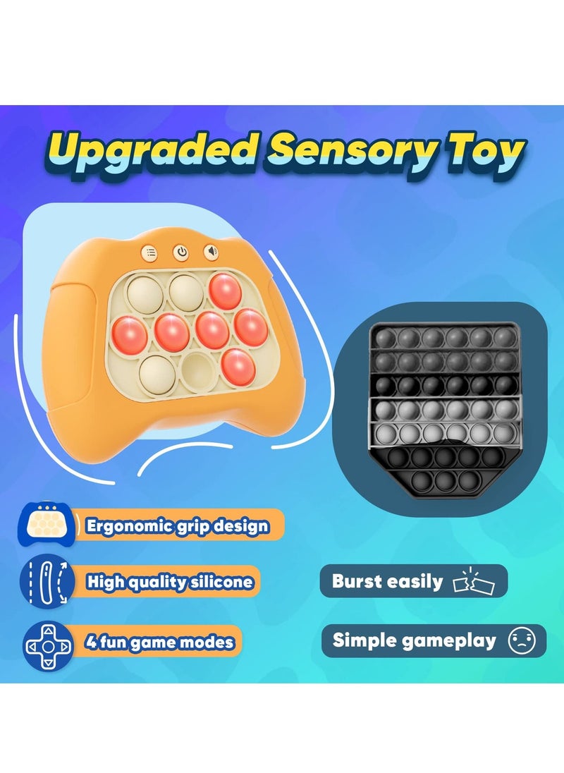 MIXDE Quick Push Electronic Pop Light Up Games,Sensory Fidget Toys for Adults and Kids 6-12, Puzzle Game Machine, Squeeze Poppet Sensory Push Pop Bubble Toy,Orange  - Image 5