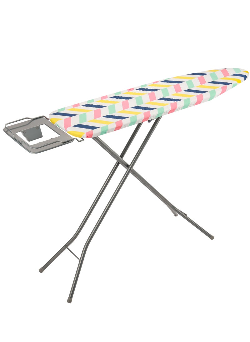Delcasa 110x34 cm Ironing Board Ironing Table assorted color with Powder Coated Carbon Steel Iron Table with Adjustable Height Mechanism Heat Resistant Cotton Cover - Image 1