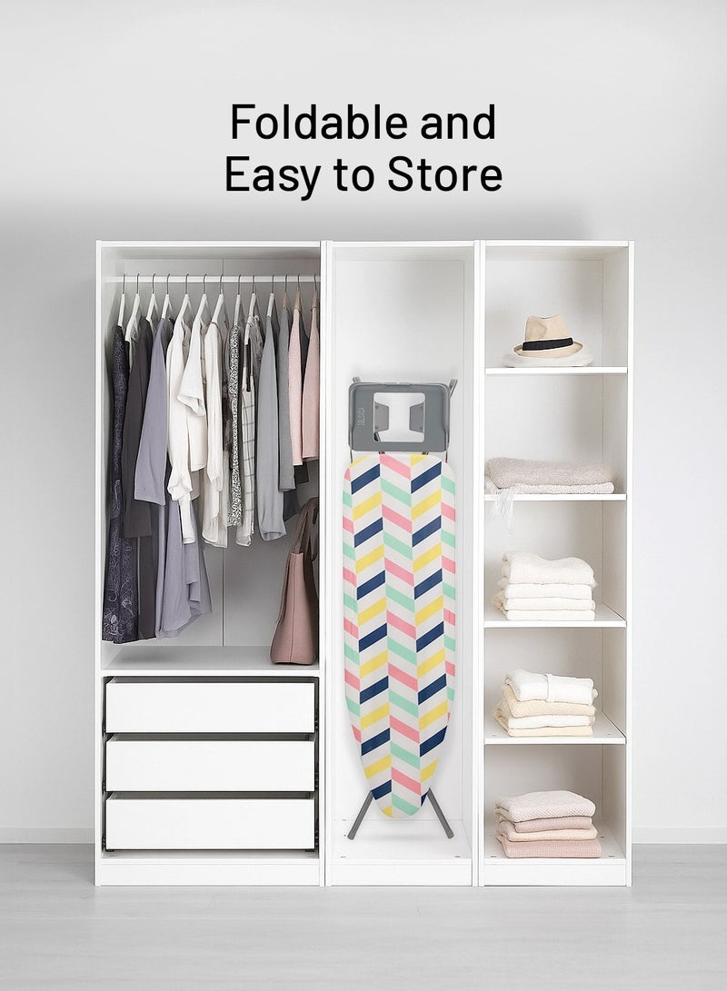 Delcasa 110x34 cm Ironing Board Ironing Table assorted color with Powder Coated Carbon Steel Iron Table with Adjustable Height Mechanism Heat Resistant Cotton Cover - Image 4