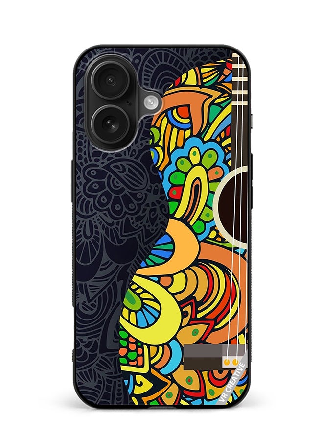 Protective Case Cover For Apple iPhone 16 Plus Colorful Guitar Design Multicolour
