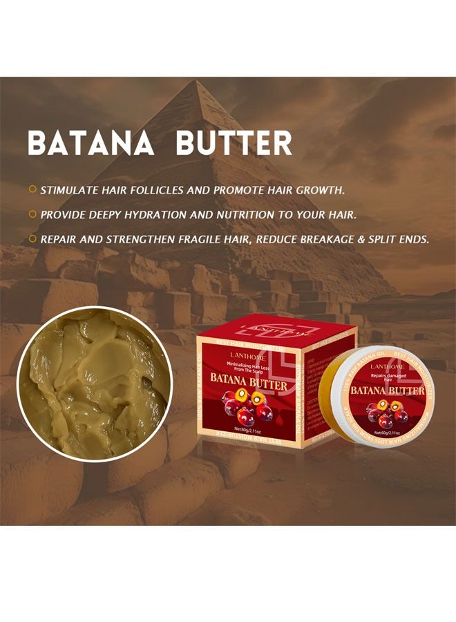Lanthome Hair Butter Pure Raw Batana Oil Hair Butter 60g Dark and thick Gentle Moisturizing Hair Roots for All Hair Types  - Image 5