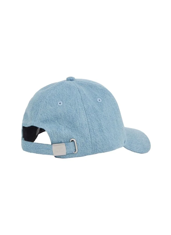 TOMMY HILFIGER Kids Logo Peak Curved Denim Cap
