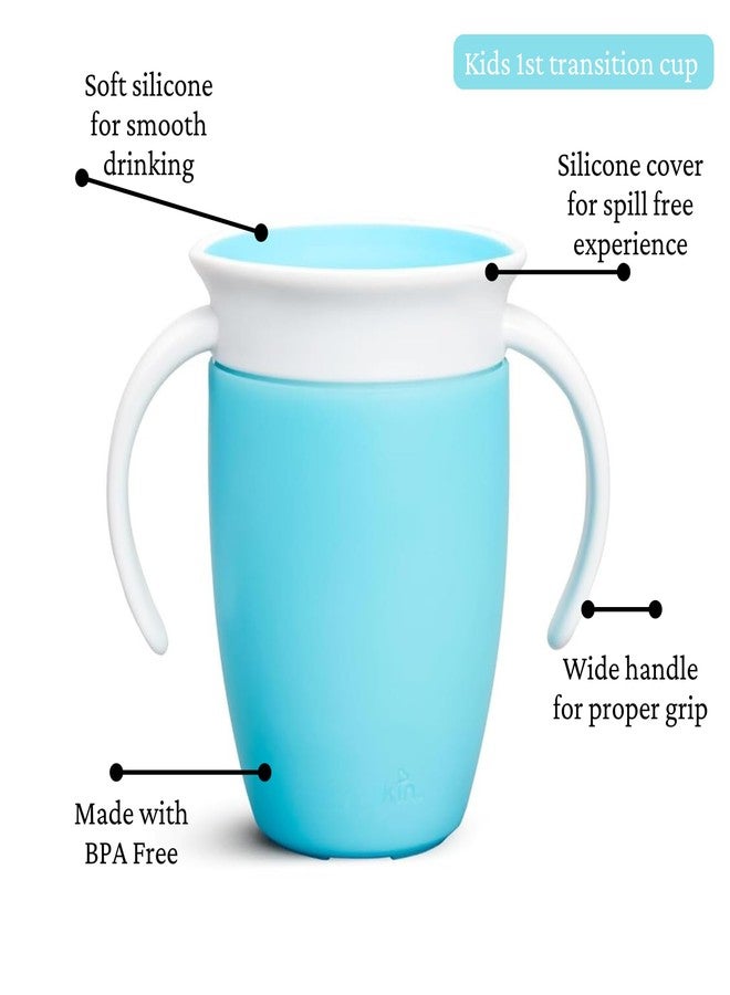 ZIKKU Transition Sippy Cups with Handles, 360 Degree Spill Proof Design, Leak Proof Miracle Cups for Toddlers (Blue) - Image 1