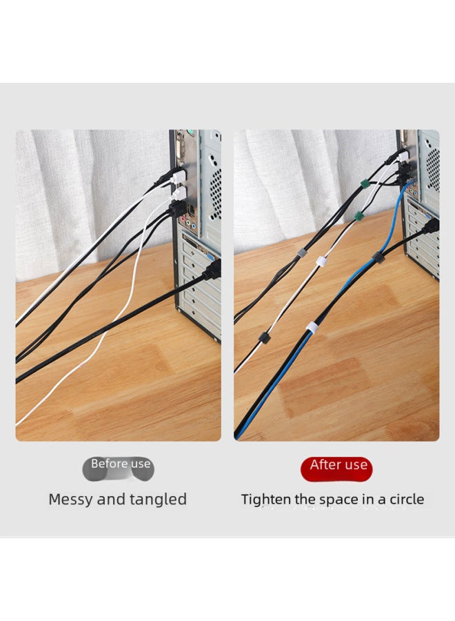 Loquat Japanese Cable Tape Living Room Office Data Cable Storage Finishing Artifact Convenient Cable Winding Velcro Cable Tie-Color:Black Cut (1.2cm * 5 M) Bag - Image 5