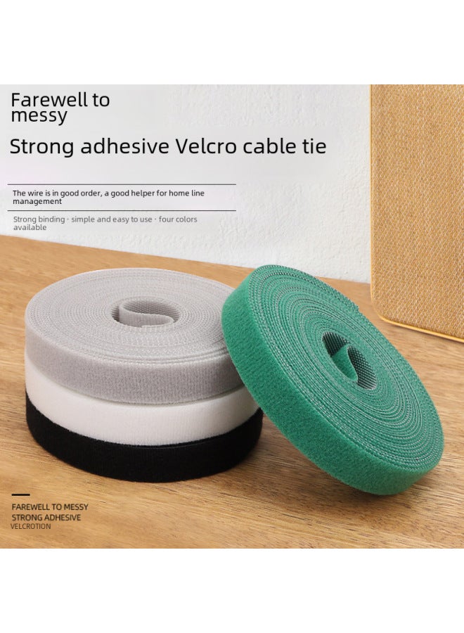 Loquat Japanese Cable Tape Living Room Office Data Cable Storage Finishing Artifact Convenient Cable Winding Velcro Cable Tie-Color:Black Cut (1.2cm * 5 M) Bag - Image 3