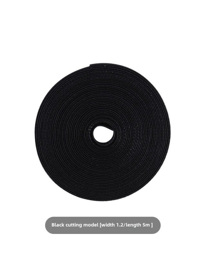 Loquat Japanese Cable Tape Living Room Office Data Cable Storage Finishing Artifact Convenient Cable Winding Velcro Cable Tie-Color:Black Cut (1.2cm * 5 M) Bag - Image 1